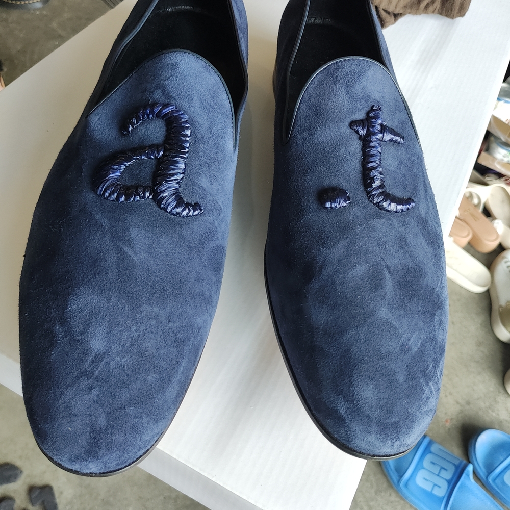 Stylish Blue Suede Loafers
